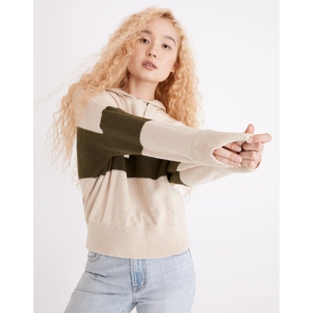 NWT Madewell Clairview Hoodie Sweater in Colorblock